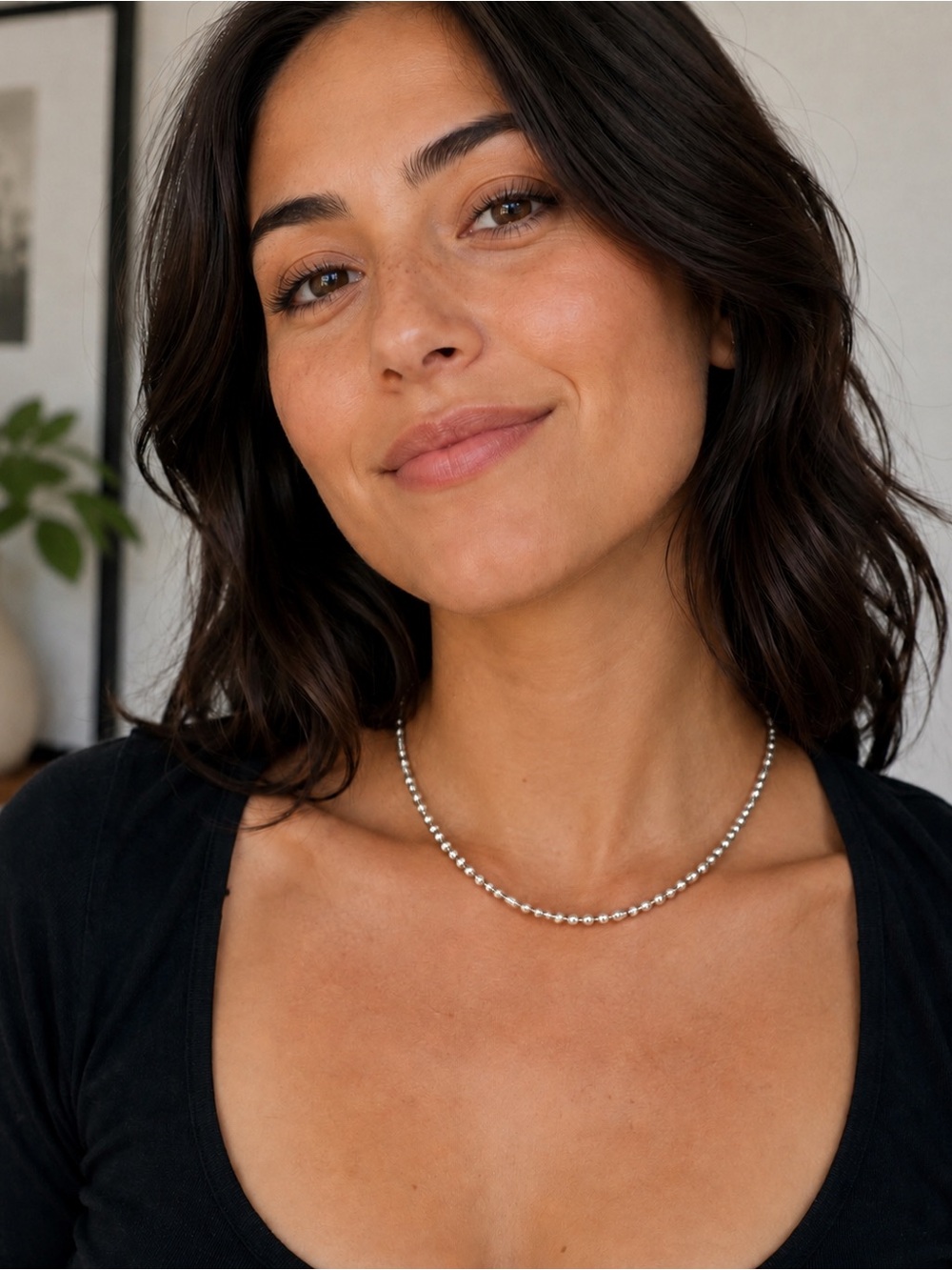 Sterling Silver Ball Chain Necklace - 3mm - 16 inches - Italy Made - 925 Silver